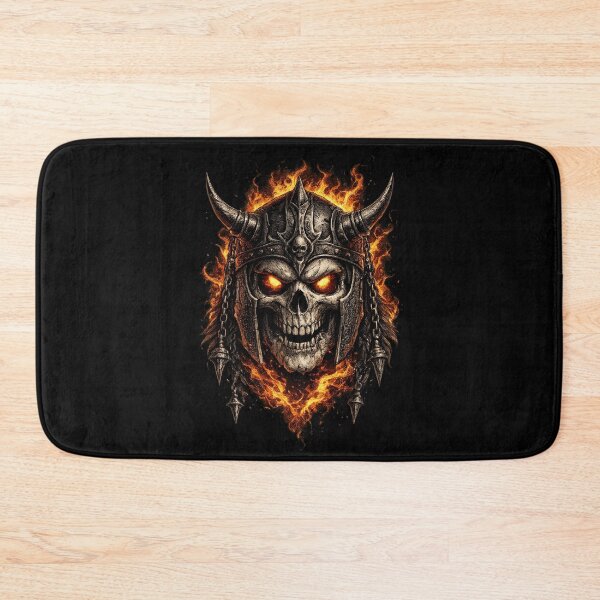 Item preview, Flaming Skull Warrior – Dark Fire Skull Design designed and sold by MarketWolf.