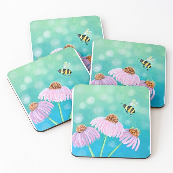 Item preview, The Bee & Coneflowers designed and sold by Art Mill Collective.