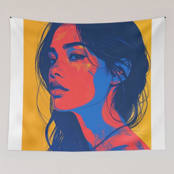 Item preview, Bright Artistic Woman Portrait in Bold Colors designed and sold by BetweenForms.