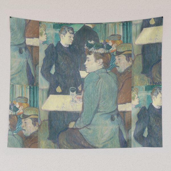 Item preview, A Corner of the Moulin de la Galette by Henri de Toulouse-Lautrec | Belle Époque Paris Café Fine Art Print designed and sold by artofuniverse.