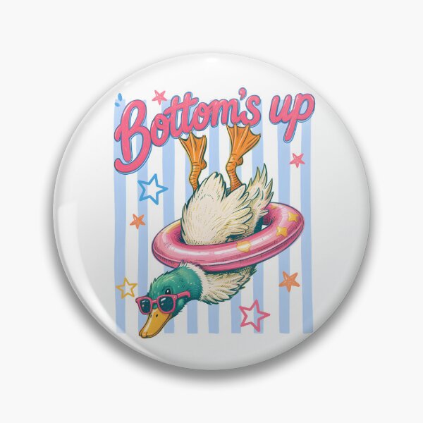 Item preview, Bottom’s Up Funny Upside Down Duck in Pool Float Retro Summer Design designed and sold by Snifferius.