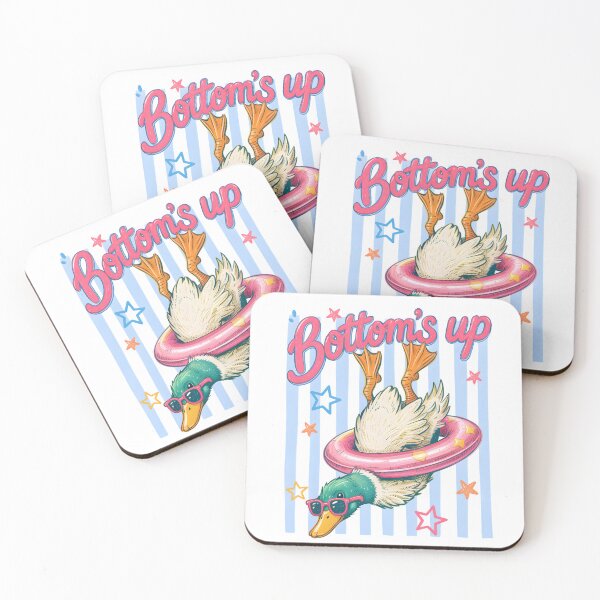 Item preview, Bottom’s Up Funny Upside Down Duck in Pool Float Retro Summer Design designed and sold by Snifferius.