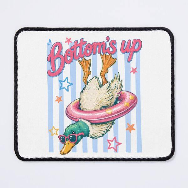Item preview, Bottom’s Up Funny Upside Down Duck in Pool Float Retro Summer Design designed and sold by Snifferius.