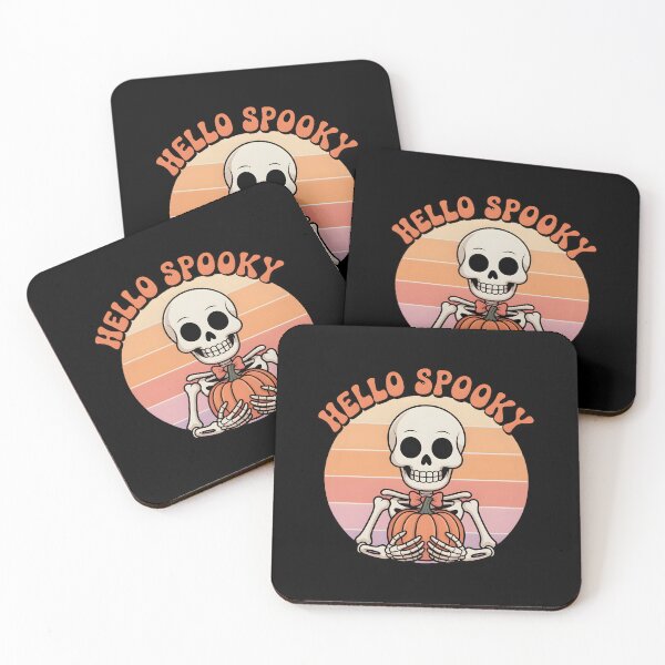 Item preview, Hello Spooky Cute Skeleton with Pumpkin – Vintage Halloween Design designed and sold by Raw Tigers.