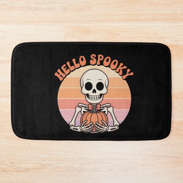 Item preview, Hello Spooky Cute Skeleton with Pumpkin – Vintage Halloween Design designed and sold by Raw Tigers.