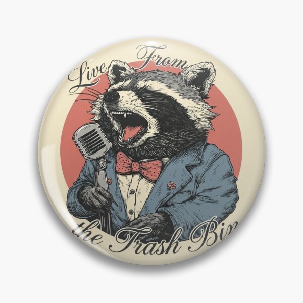 Item preview, Live From the Trash Bin - Fancy Raccoon Art designed and sold by Cosmic Cactus.