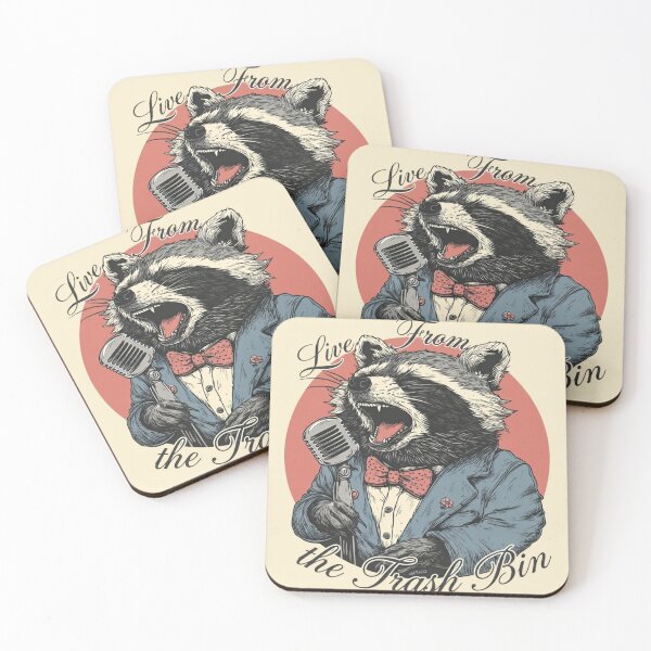Item preview, Live From the Trash Bin - Fancy Raccoon Art designed and sold by Cosmic Cactus.