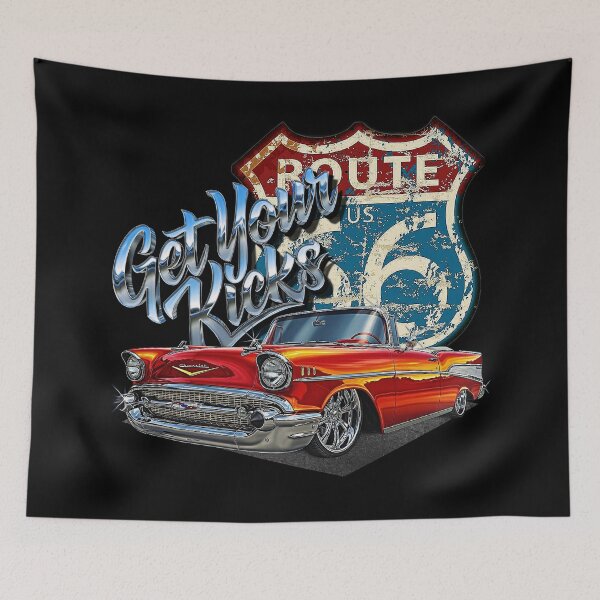 Item preview, Get Your Kicks: Classic '55 Chevy on Route 66 designed and sold by AGED Limited.
