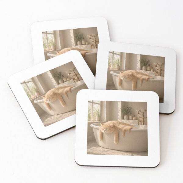 Item preview, Liquid Orange Cat Sleeping in Bathtub designed and sold by LovelyCatGalaxy.