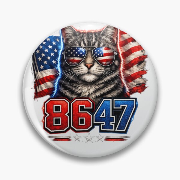 Item preview, 8647 Cat Patriotic 86 47 Funny Cat USA Flag Sunglasses designed and sold by Sarah Beverton .
