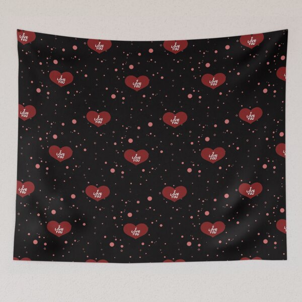 Item preview, I Love You Heart Pattern Dark Romantic Design designed and sold by MHArtSpace.