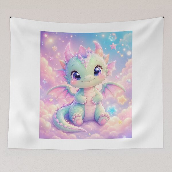 Item preview, Kawaii Baby Dragon Pastel Magic | Cute Fantasy Dragon Aesthetic | Soft Dreamy Cartoon Creature designed and sold by MarekoraStudio.