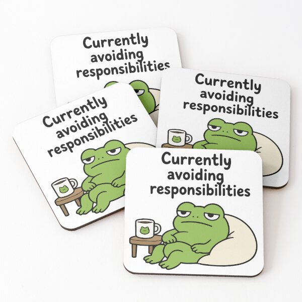 Item preview, Lazy Frog 'Currently Avoiding Responsibilities' Funny Frog Meme designed and sold by Olivra.
