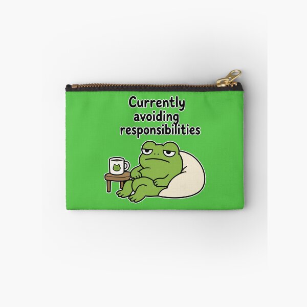 Item preview, Lazy Frog 'Currently Avoiding Responsibilities' Funny Frog Meme designed and sold by Olivra.