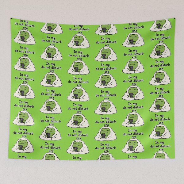 Item preview, Frog 'In My Do Not Disturb Era' Sticker Cute Introvert Frog Meme designed and sold by Olivra.