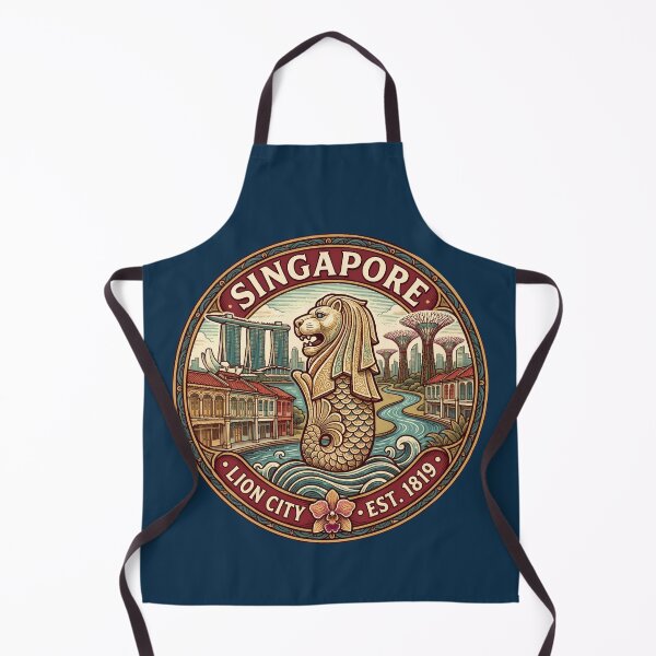 Aperçu de l'œuvre Singapour Illustration Voyage Art Badge créée et vendue par KrisSidDesigns.