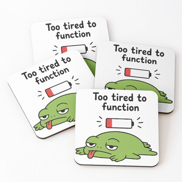 Item preview, Lazy Frog 'Too Tired to Function' Sticker Cute Tired Frog Meme designed and sold by Olivra.