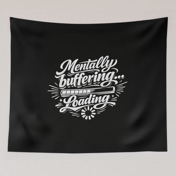 Item preview, Mentally Buffering Loading Design – Funny Introvert Typography T-Shirt, Minimal White Graphic, Aesthetic Humor Quote designed and sold by XxZainStylexX.