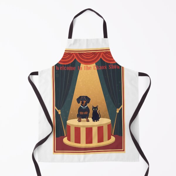 Item preview, Retro Circus Dachshund and Black Cat Design designed and sold by PrintologyAura.