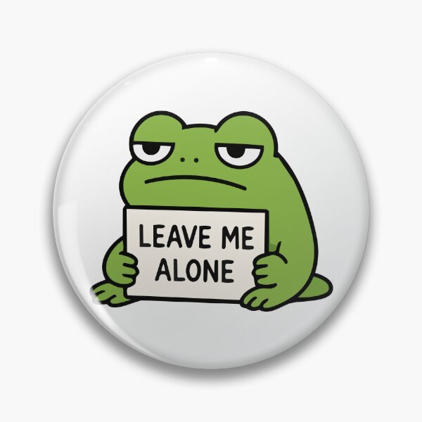 Item preview, Lazy Frog 'Leave Me Alone' Sticker Cute Introvert Frog Meme designed and sold by Olivra.