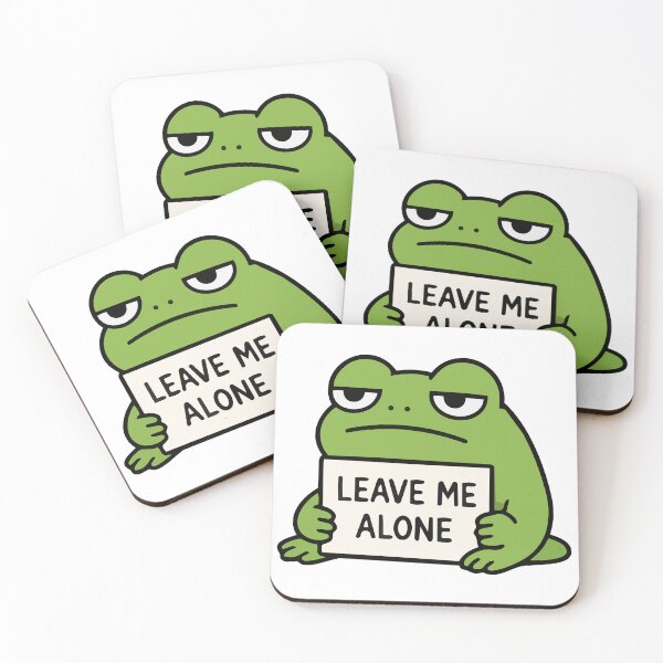 Item preview, Lazy Frog 'Leave Me Alone' Sticker Cute Introvert Frog Meme designed and sold by Olivra.