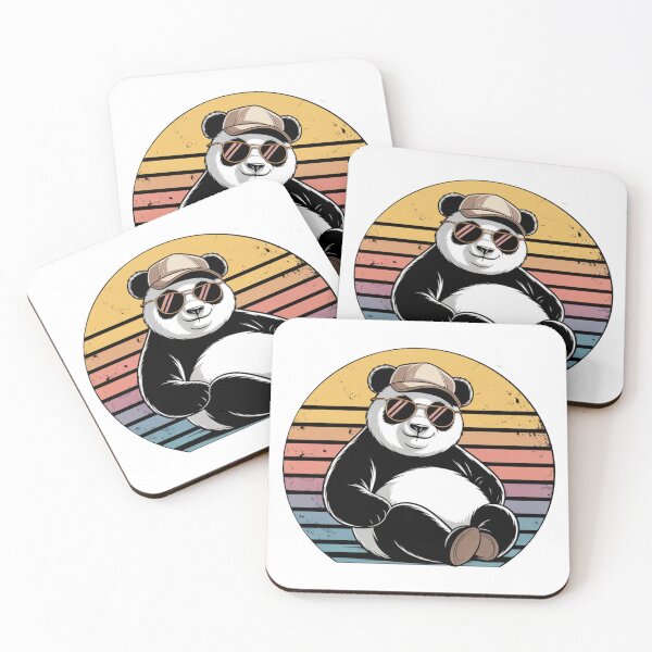 Item preview, Cool Panda with Sunglasses – Retro Vintage Panda T-Shirt Design designed and sold by Biedroneczka.