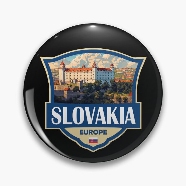Item preview, Slovakia Illustration Retro Badge designed and sold by KrisSidDesigns.