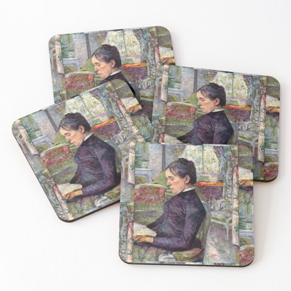Item preview, Adèle de Toulouse-Lautrec in the Salon at Malromé by Henri de Toulouse-Lautrec | Post-Impressionist Interior Art Print designed and sold by artofuniverse.