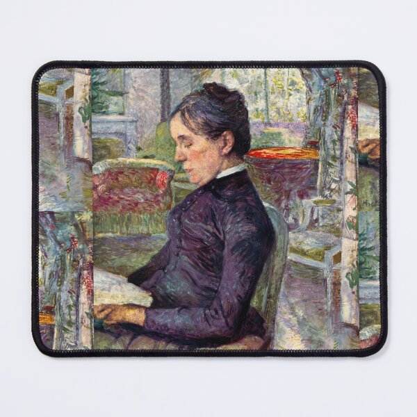 Item preview, Adèle de Toulouse-Lautrec in the Salon at Malromé by Henri de Toulouse-Lautrec | Post-Impressionist Interior Art Print designed and sold by artofuniverse.