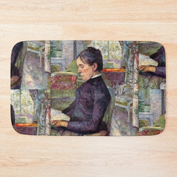 Item preview, Adèle de Toulouse-Lautrec in the Salon at Malromé by Henri de Toulouse-Lautrec | Post-Impressionist Interior Art Print designed and sold by artofuniverse.