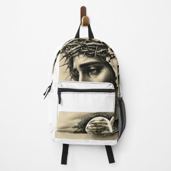 Item preview, Portrait of Jesus Christ with crown of thorns and antique clock – Spiritual design designed and sold by Cobaltcore78.