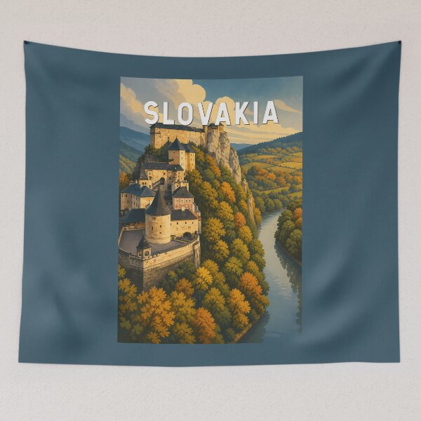 Item preview, Slovakia Illustration Travel Art Vintage designed and sold by KrisSidDesigns.