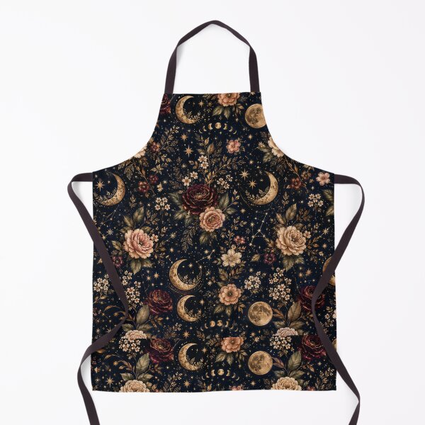 Item preview, Celestial Floral Pattern – Moon & Stars Dark Botanical Seamless Design designed and sold by Creativveworrld03.