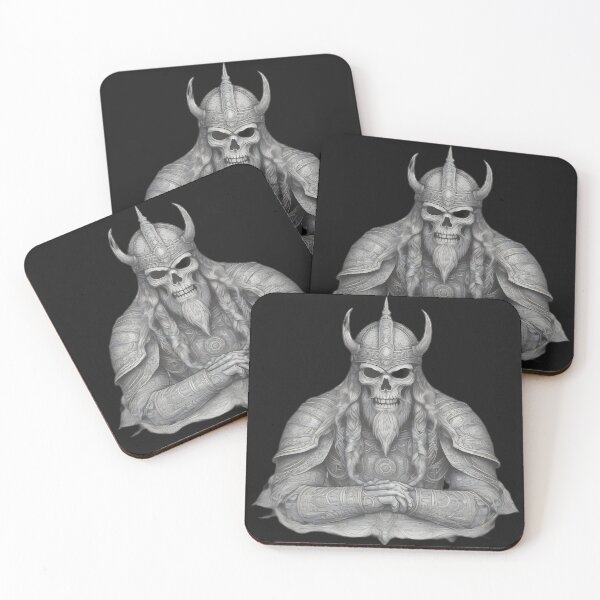 Item preview, Undead Viking Draugr King | Horned Berserker Etching designed and sold by DarkOriginArts.
