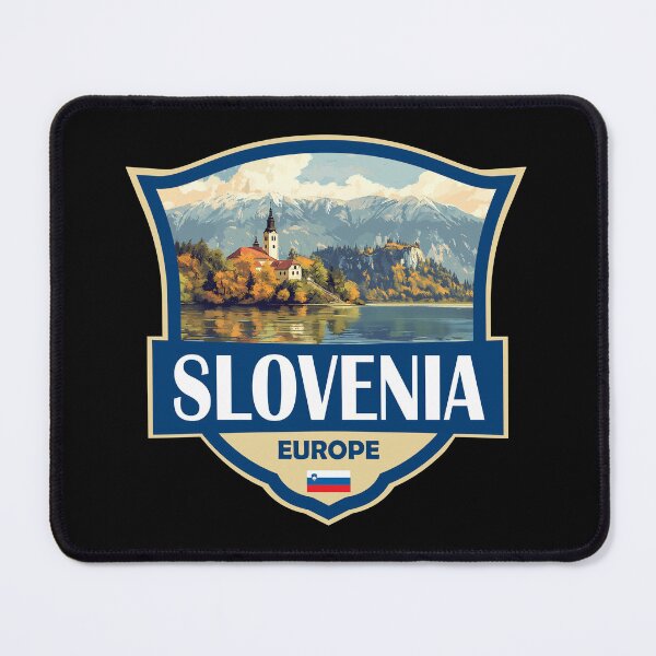 Item preview, Slovenia Illustration Retro Badge designed and sold by KrisSidDesigns.