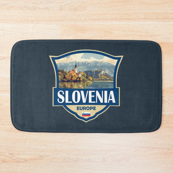 Item preview, Slovenia Illustration Retro Badge designed and sold by KrisSidDesigns.