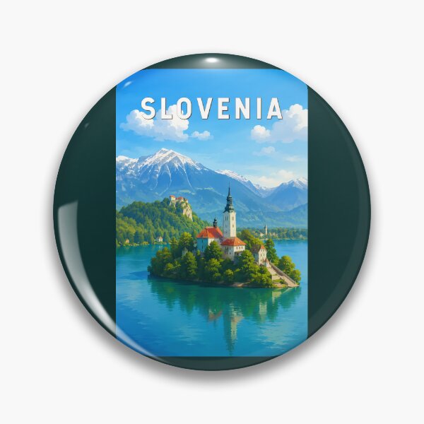 Item preview, Slovenia Illustration Travel Art Vintage designed and sold by KrisSidDesigns.