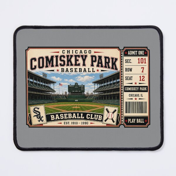 Item preview, Chicago Comiskey Park Vintage Ticket Poster Retro Baseball Stadium Art Classic Chicago Ballpark Interior designed and sold by GhostDawgs.