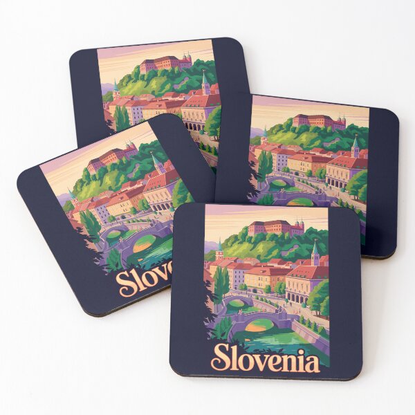 Item preview, Slovenia Ljubljana Bridge Illustration Travel Art Vintage designed and sold by KrisSidDesigns.