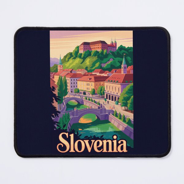 Item preview, Slovenia Ljubljana Bridge Illustration Travel Art Vintage designed and sold by KrisSidDesigns.