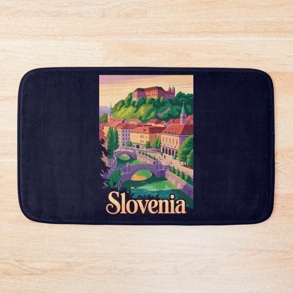 Item preview, Slovenia Ljubljana Bridge Illustration Travel Art Vintage designed and sold by KrisSidDesigns.