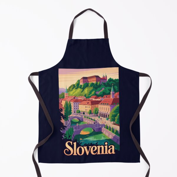 Item preview, Slovenia Ljubljana Bridge Illustration Travel Art Vintage designed and sold by KrisSidDesigns.