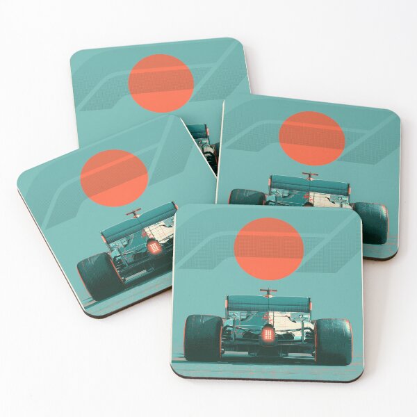 Item preview, Formula One graphic poster Bauhaus design Mercedes colors designed and sold by blackdogshop.