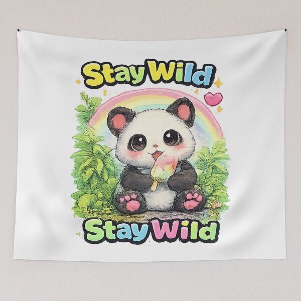 Item preview, Stay Wild Panda – Cute Kawaii Panda Ice Cream Design designed and sold by Clothes With Smiling Animals Walt Gral.