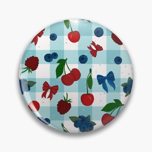 Item preview, Teal Blue Picnic Berries and Bows designed and sold by Pinecone Place.