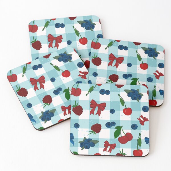 Item preview, Teal Blue Picnic Berries and Bows designed and sold by Pinecone Place.
