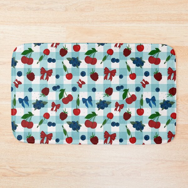 Item preview, Teal Blue Picnic Berries and Bows designed and sold by Pinecone Place.