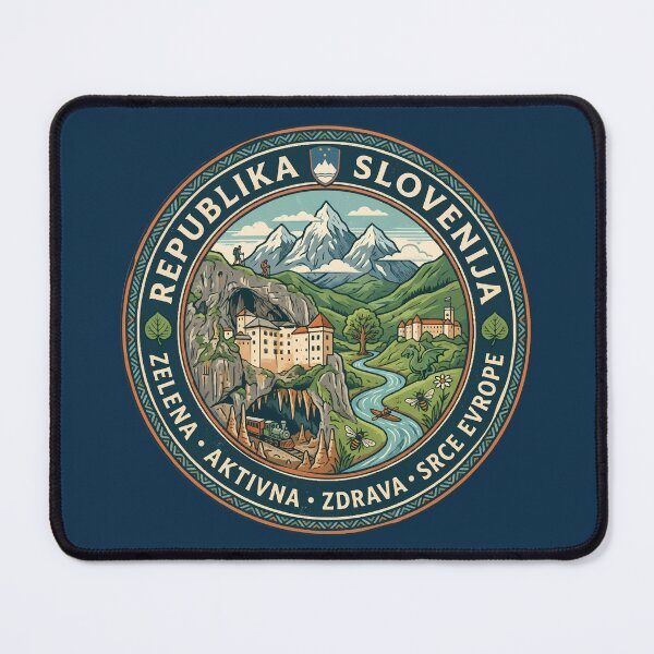 Item preview, Slovenia Illustration Travel Art Badge designed and sold by KrisSidDesigns.