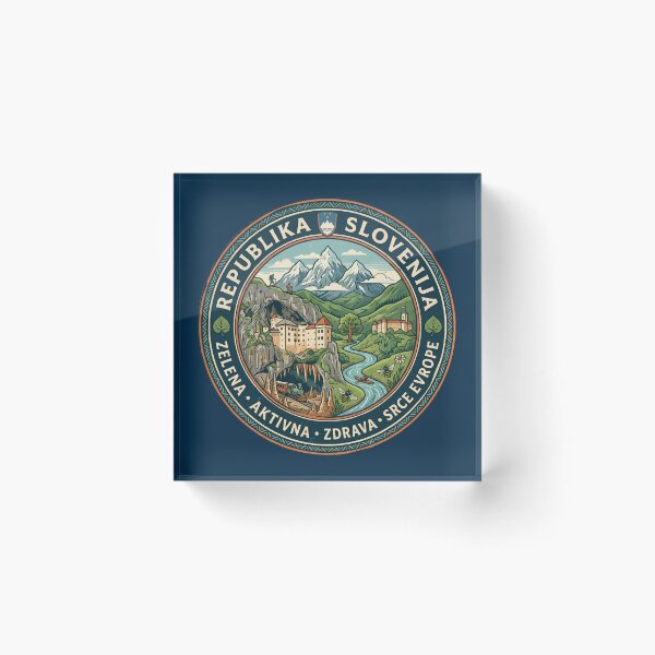 Item preview, Slovenia Illustration Travel Art Badge designed and sold by KrisSidDesigns.