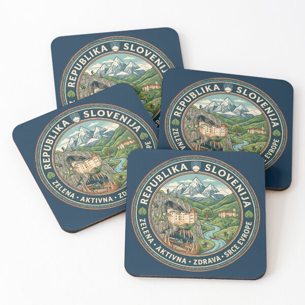 Item preview, Slovenia Illustration Travel Art Badge designed and sold by KrisSidDesigns.